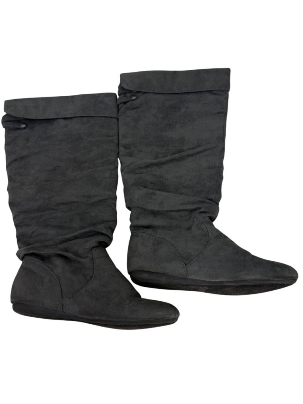 Nora Gray Knee-High Slouchy Flat Boots Casual Comfortable Wide Calf Size 10W